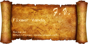 Fixmer Vanda névjegykártya